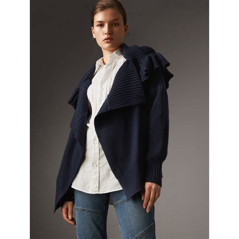 burberry cardigan effetto patchwork navy e verde|Burberry Cardigan for Women .